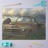 Decoupage Nostalgische Rusty Boerderij Vrachtwagen Tissuepapier (Craft)