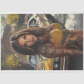 Decoupage Nostalgische Spierwagen Mooie Vrouwen Tissuepapier (Voorkant)