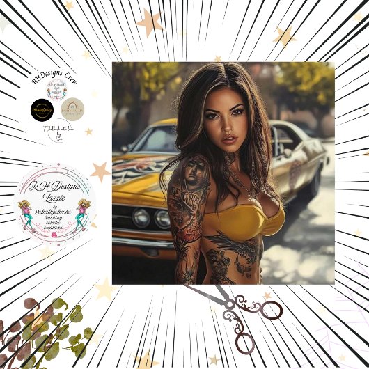 Decoupage Nostalgische Spierwagen Mooie Vrouwen Tissuepapier