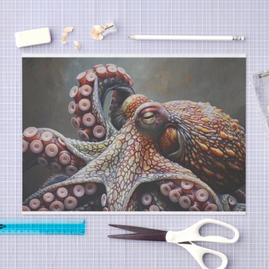 Decoupage octopus digitaal schilderen tissuepapier (Craft)
