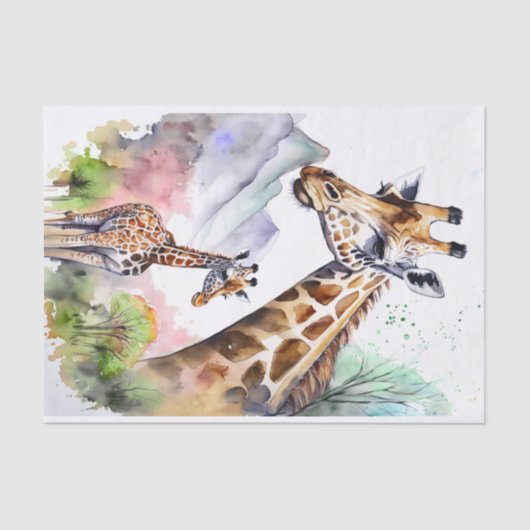 Decoupage oerwoud giraffe liefhebbers tissuepapier (Voorkant)