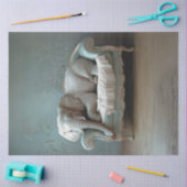 Decoupage olifant liggend op  bank tissuepapier (Craft)