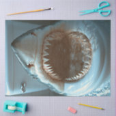 Decoupage Open Mouth Shark Toilet Zitje Tissuepapier (Craft)