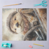 Decoupage Otter Retro Vintage Car Tissuepapier (Craft)