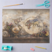 Decoupage Oude Wereldkaart Historische Verkenning Tissuepapier (Craft)