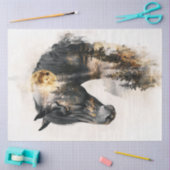 Decoupage Paard Dubbele Blootstelling Maanverlicht Tissuepapier (Craft)