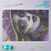 Decoupage Paarse Dame Dag van de Dode Traditie Tissuepapier (Craft)