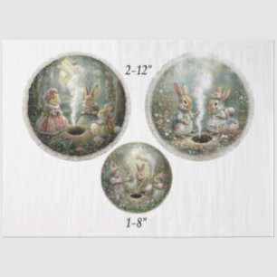 Decoupage Paasverhaal Boekbos 12" & 8" Cirkels Tissuepapier