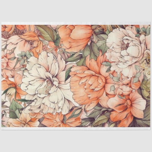 Decoupage papier, inpakken, - Etherisch boeket 2 Tissuepapier (Voorkant)