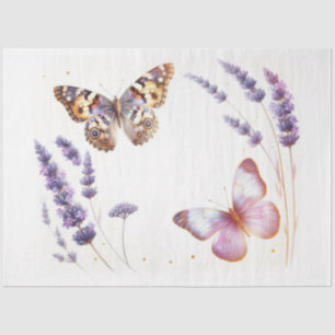 Decoupage papier vlinders lavendel bloemen