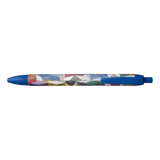 Decoupage Patchwork Stars Pattern Monogram Zwarte Inkt Pen (Achterkant)