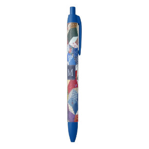 Decoupage Patchwork Sterren Patroon Monogram Zwarte Inkt Pen