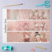 Decoupage Pink Floral Snowman Handsaw Panels Tissuepapier (Craft)