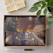 Decoupage - Piraat steampunk kat drink bier - Tissuepapier (Geschenk)