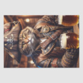 Decoupage - Piraat steampunk kat drink bier - Tissuepapier (Voorkant)