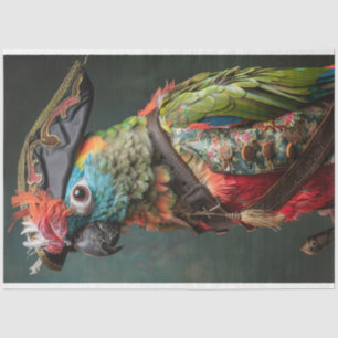 Decoupage Pirate Conure Parrot Tissuepapier