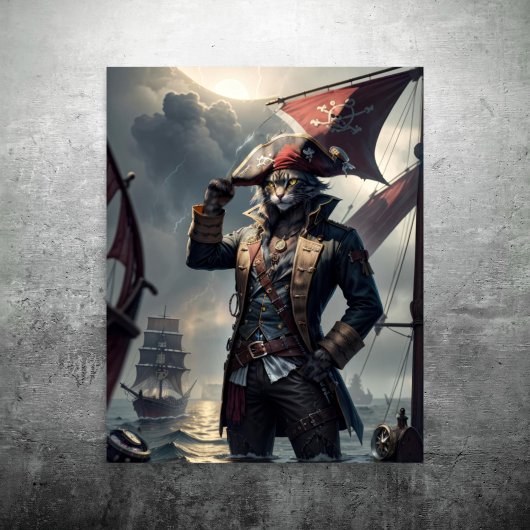 Decoupage - Pirate kapitein dappere Kat - Tissuepapier