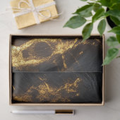 Decoupage Pitch Black Lion met Gouden Close-up (Se Tissuepapier (Geschenk)