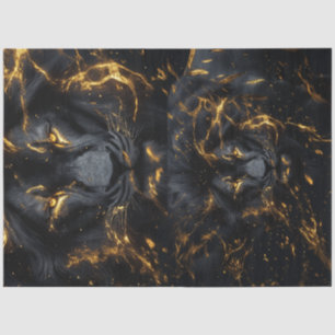 Decoupage Pitch Black Lion Set (lees beschrijving) Tissuepapier