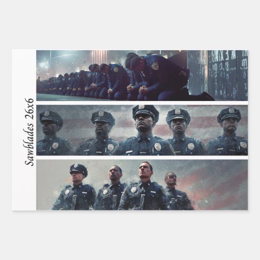 Decoupage Police Tribute Handsaws  Inpakpapier Vel (Voorkant)