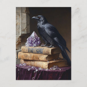 Decoupage Raven en Amethyst Gothic Briefkaart