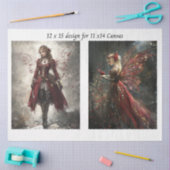 Decoupage Red Faries to fit 11 x 14 Canvas  Tissuepapier (Craft)