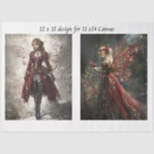 Decoupage Red Faries to fit 11 x 14 Canvas Tissuepapier (Voorkant)