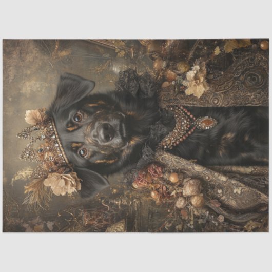 Decoupage Regal Crowned Sheep Dog Tissuepapier (Voorkant)