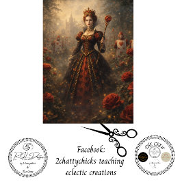 Decoupage Regal Queen Hearts Enchanted Garden Tissuepapier