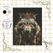 Decoupage Regal Royalty Wolf Portrait Tissuepapier