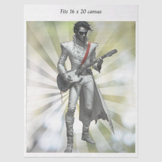 Decoupage Rock N Roll Star Retro 16x20 Canvas Tissuepapier (Voorkant)