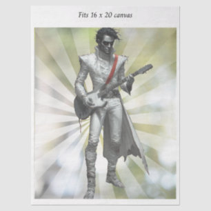 Decoupage Rock N Roll Ster Retro 16x20 Canvas Tissuepapier