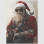 Decoupage Rock & Roll Santa Electric Guitar Tissuepapier (Voorkant)