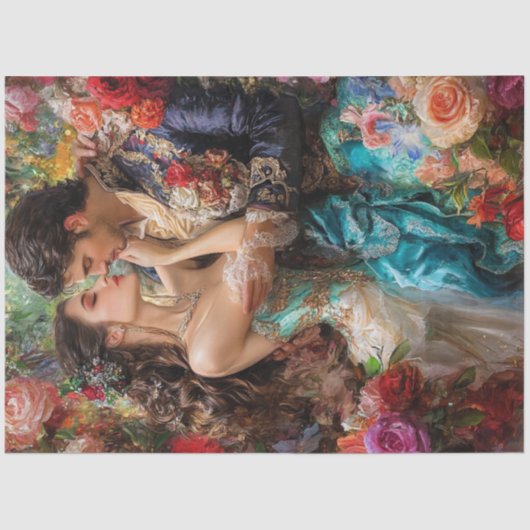 Decoupage Romantische Valentijn paar omarmen Tissuepapier (Voorkant)