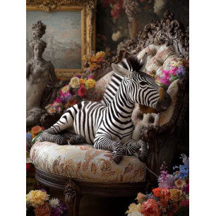 Decoupage Royal Zebra Lounging fauteuil in de tuin Tissuepapier