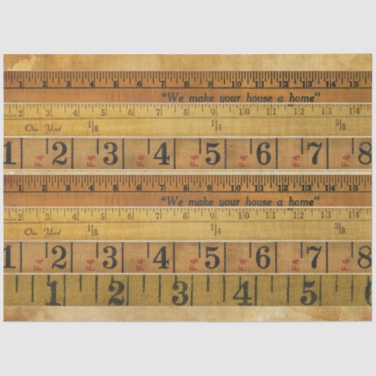 Decoupage Ruler Junk Journal Tissuepapier (Voorkant)