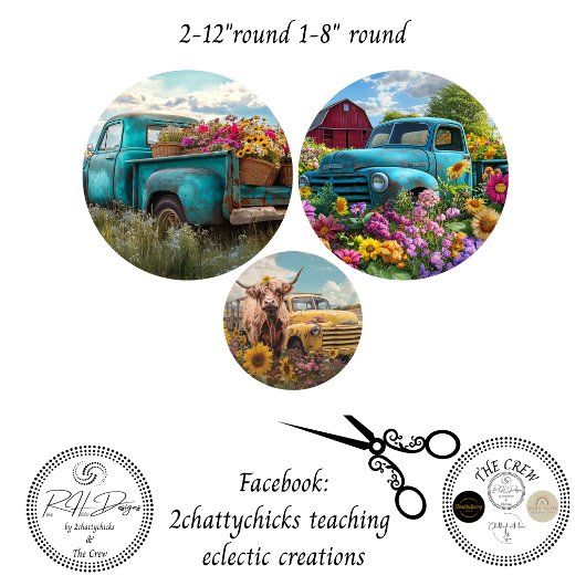 Decoupage Rustic Charm 12" 8" rounds Tissuepapier