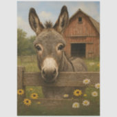 Decoupage Rustic Donkey Boerderij Scene Tissuepapier (Voorkant)