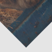 Decoupage Rustic Moonlit Highland Koeien in Trough Tissuepapier (Detail)