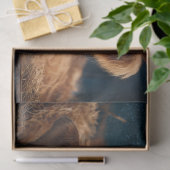 Decoupage Rustic Moonlit Highland Koeien in Trough Tissuepapier (Geschenk)