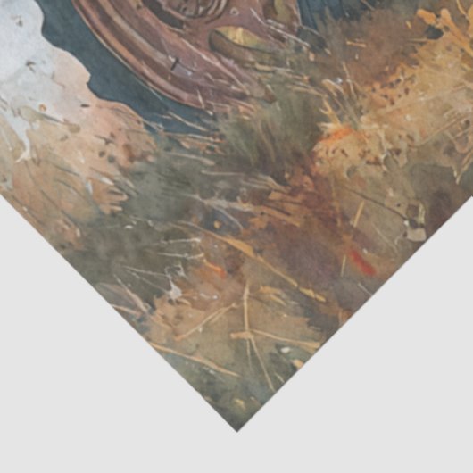 Decoupage Rustic Tractor & Barn Tissuepapier (Detail)