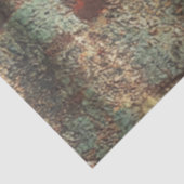 Decoupage Rusty Tin Weathered Metal Tissuepapier (Detail)