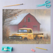 Decoupage  Rusty Truck Field Red Barn Tissuepapier (Craft)