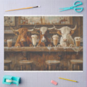 Decoupage Saloon Scene Bar Koeien Land Tissuepapier (Craft)