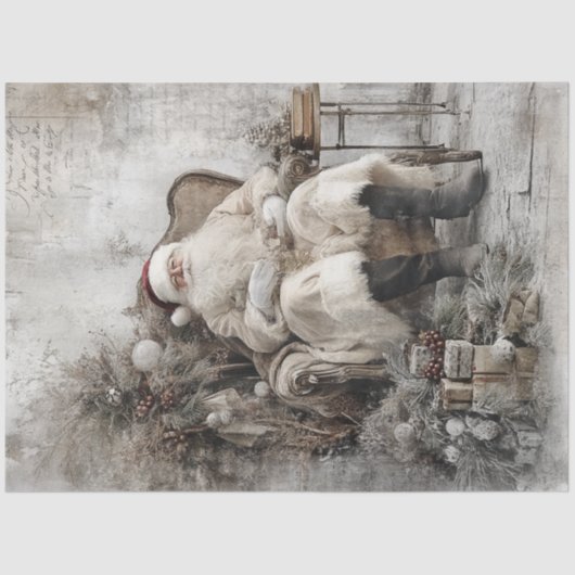 Decoupage  Santa Chair & Tree Tissuepapier (Voorkant)