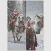 Decoupage Santa Horse 10x20 Projects  Tissuepapier (Voorkant)