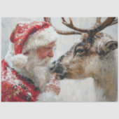 Decoupage Santa Rudolph Landscape North Pole  Tissuepapier (Voorkant)