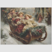 Decoupage Santa Winter Sleigh Ride Scene Tissuepapier (Voorkant)