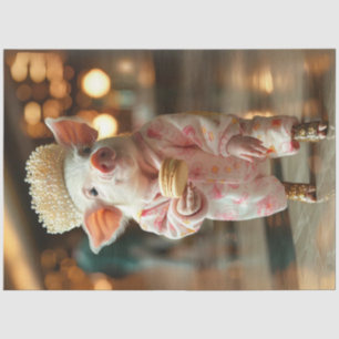 Decoupage Schattig Knorretje Roze PJ Eten Macaroon Tissuepapier