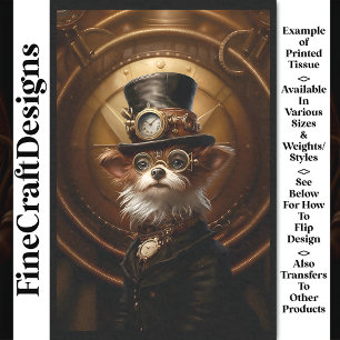 Decoupage Schattigee Steampunk Dog Pet Goggles Lin Tissuepapier